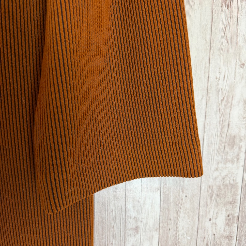 Tibi Rust Striped Wide-Sleeve Ribbed Shift Dress Small - Picture 3 of 8